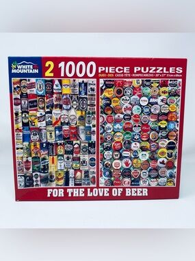 White Mountain 2 Two 1000 Piece 20" x 27" Puzzles For the Love of Beer Complete
